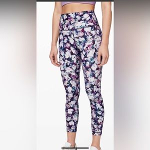 Lululemon Align pant, 25” inseam. Utopia multi-purple, pink, black, white.EUC.